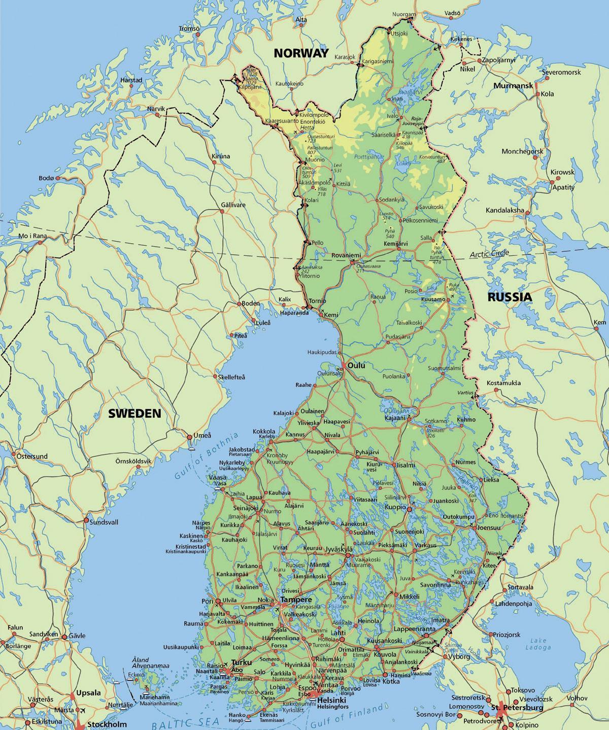 Mapa artičkog kruga Finska