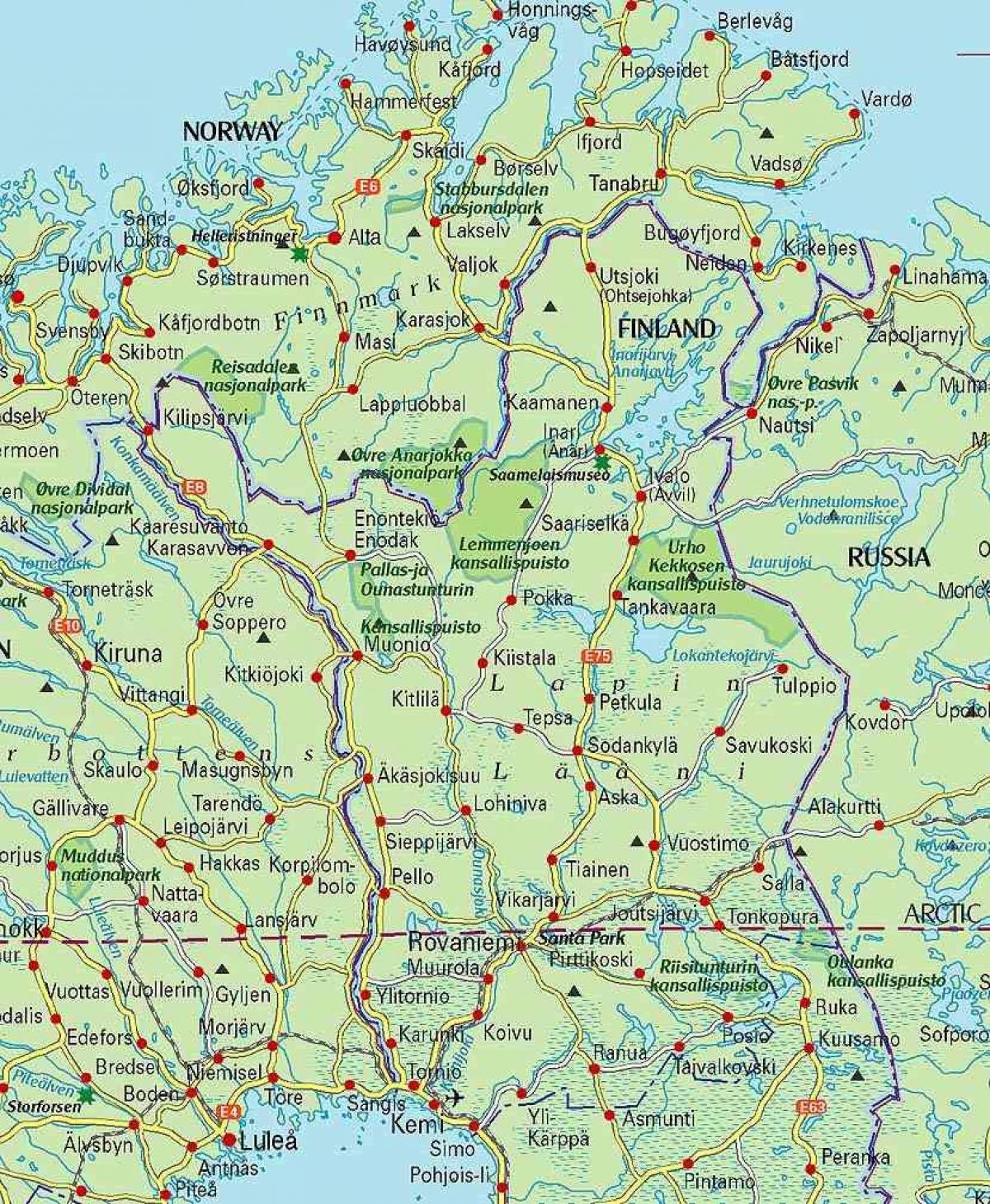 mapi Finske i laponiji