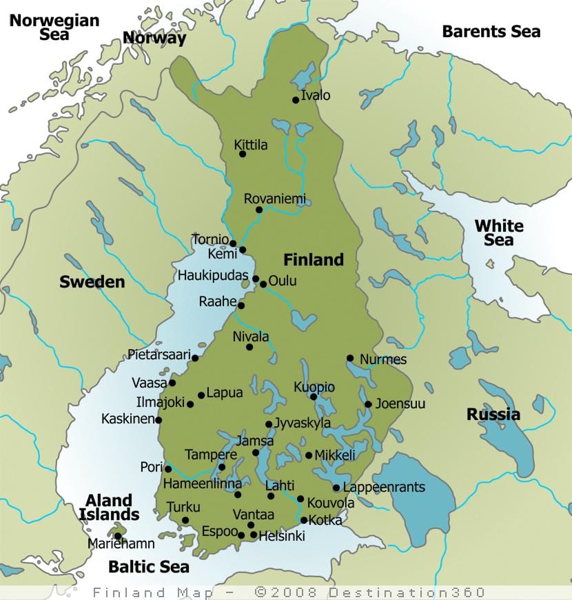 Mapa na kampovanje Finska