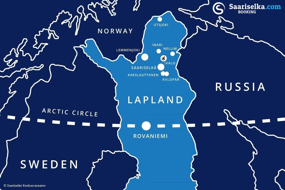 mapa saariselka Finska