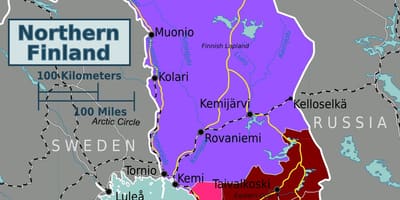 Mapa na sjeveru Finska